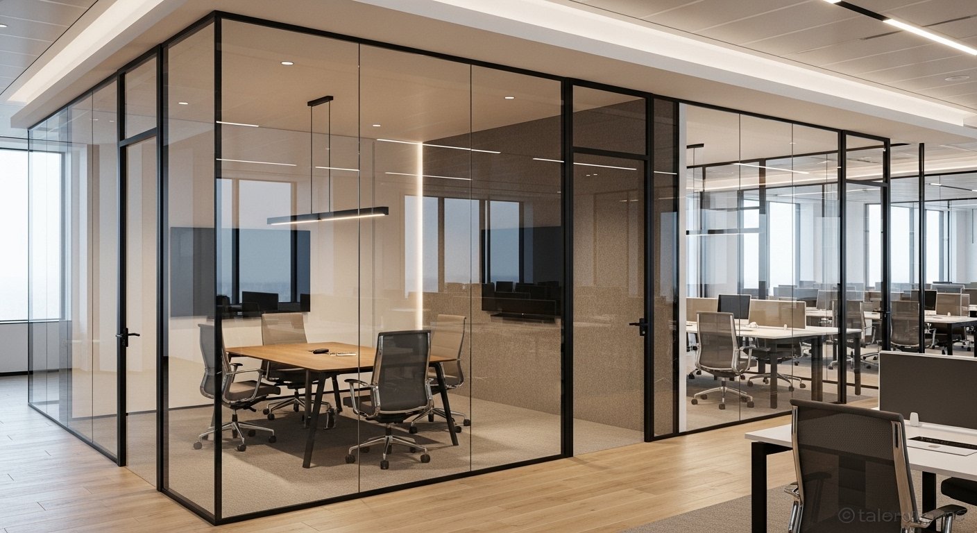 Acoustic glass partition system India — soundproofing institutional building