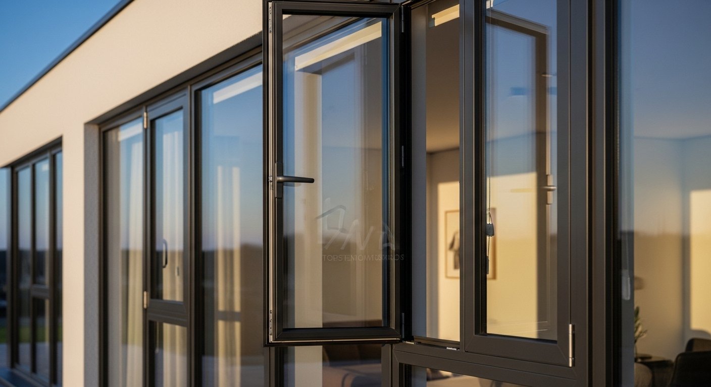 Aluminium casement windows India — commercial building facade installation