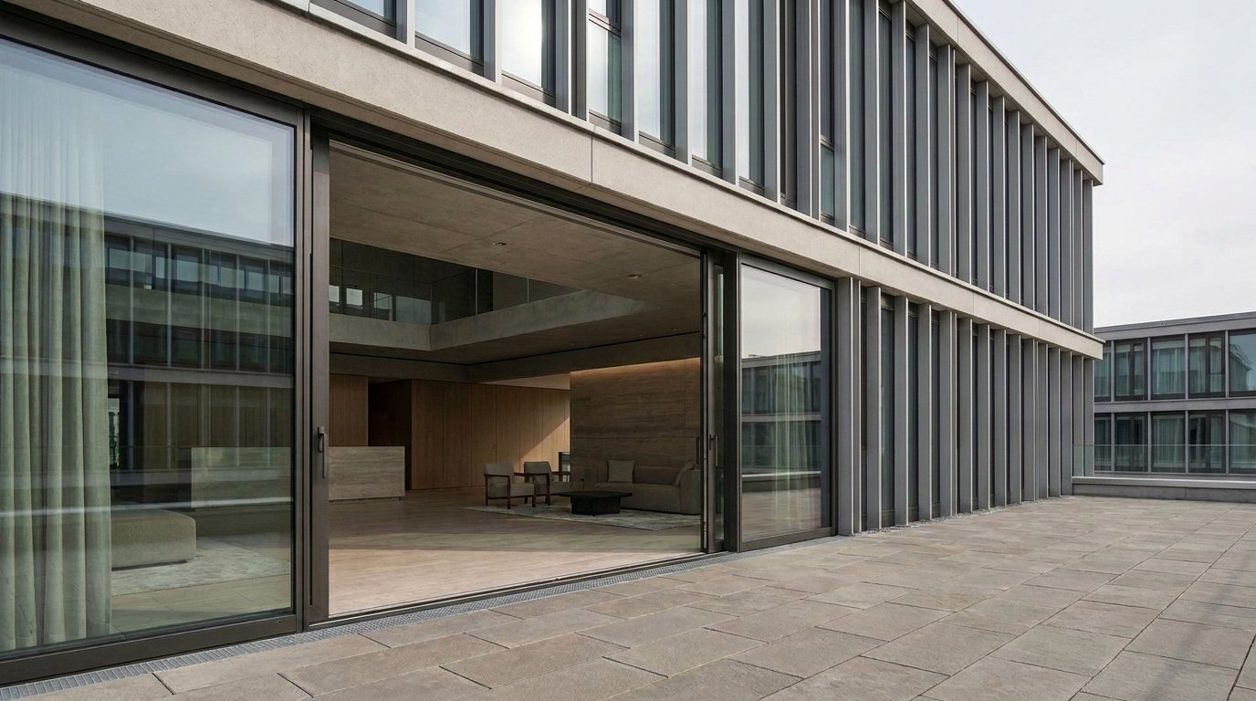 Aluminium doors and windows India — 6063-T5 system commercial building