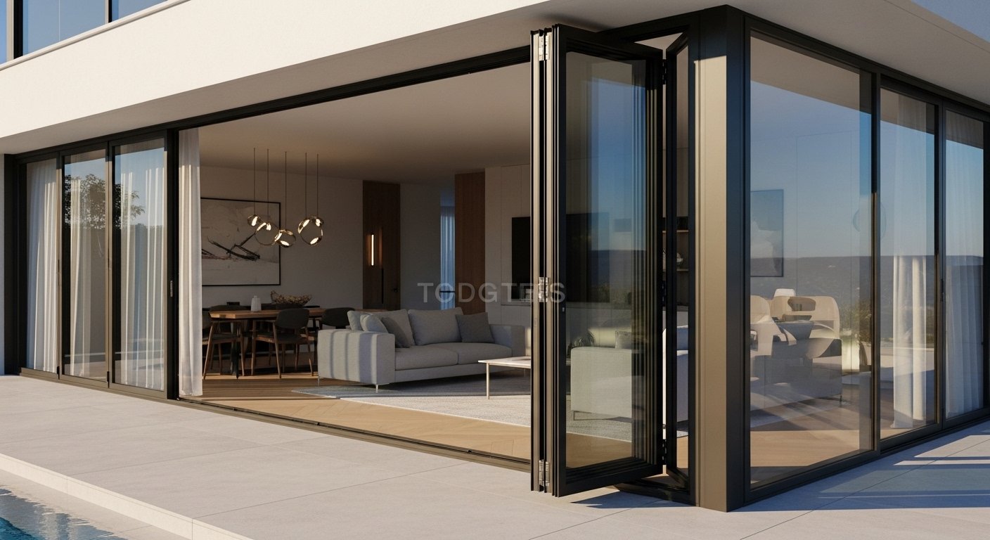 Aluminium folding door system India — institutional building large-scale