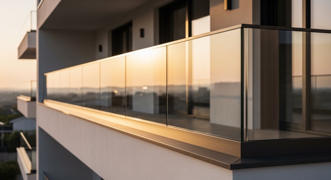 Aluminium railing package on an architectural elevation