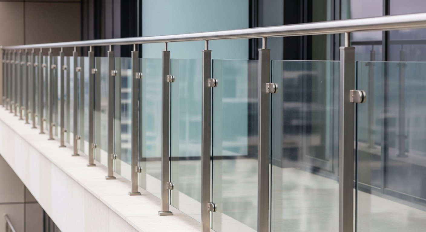Balcony railings on a residential tower