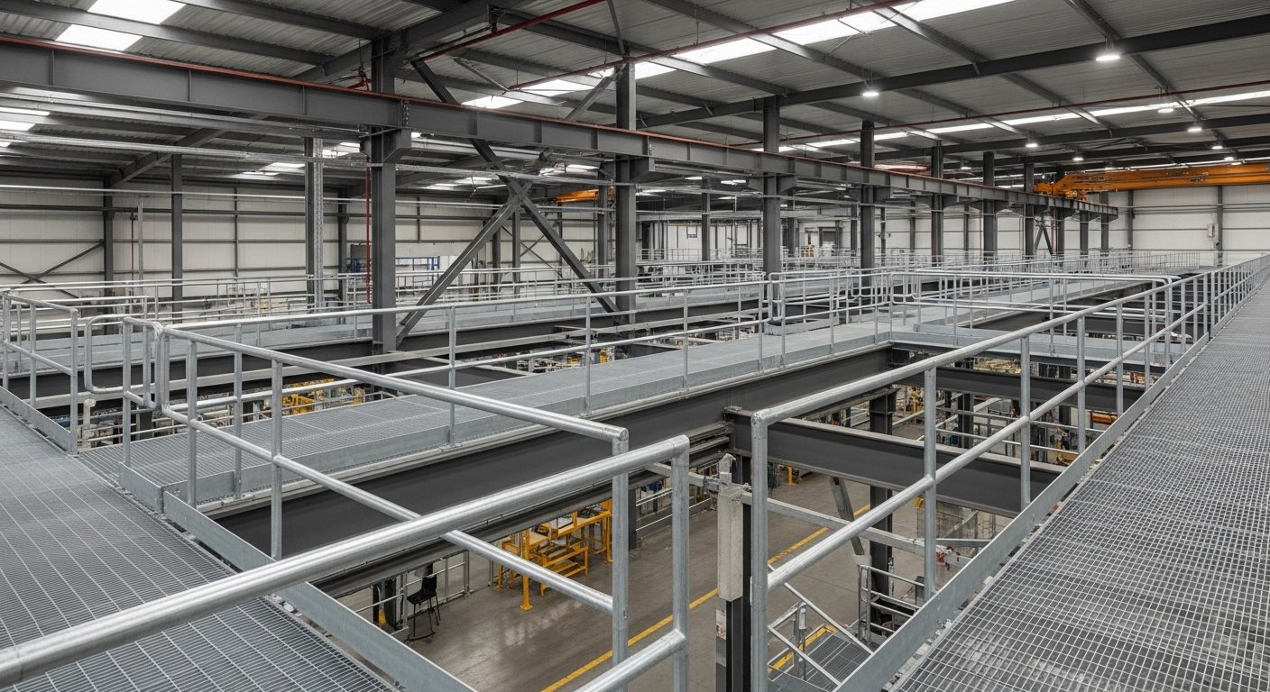 Industrial safety railings India — IS 875 compliant platform railing