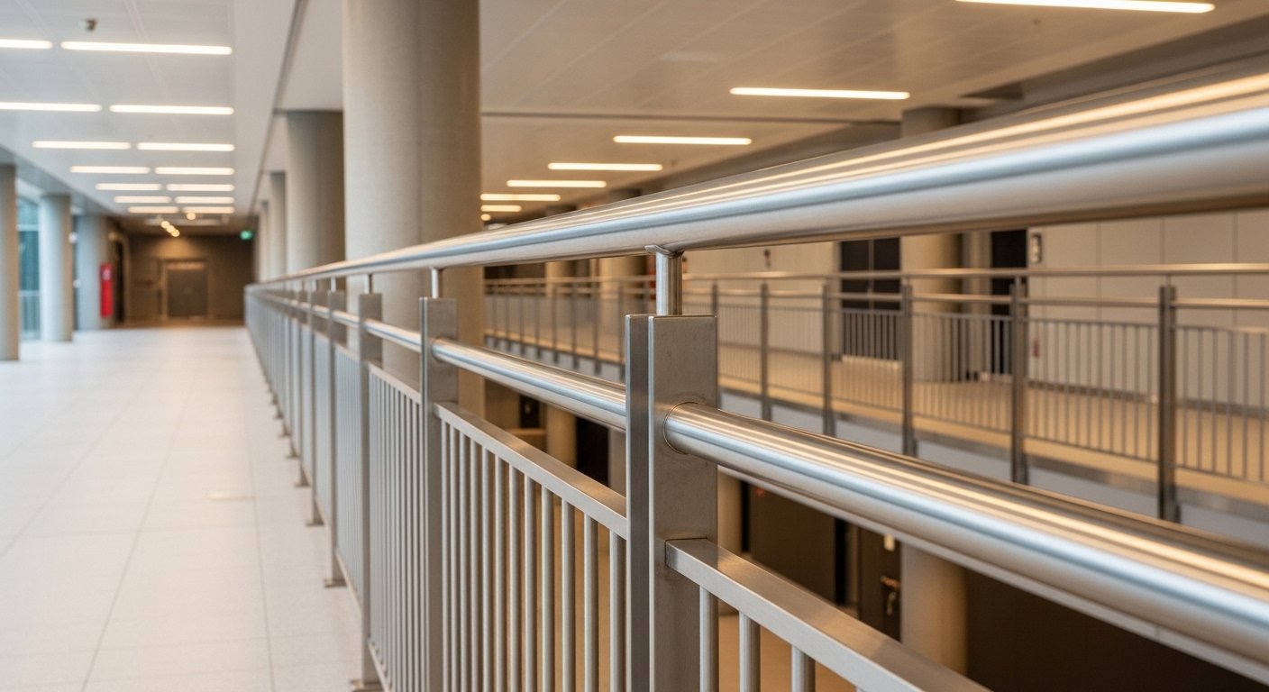 Stainless steel railings on a commercial project
