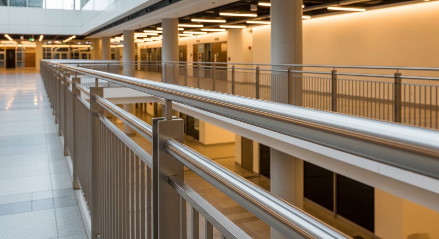 Stainless steel railings India — SS 304 commercial building installation